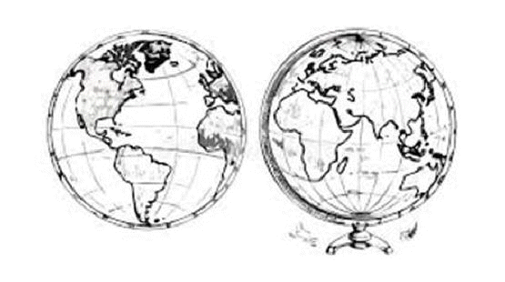 Two Views World Globe Stock ...